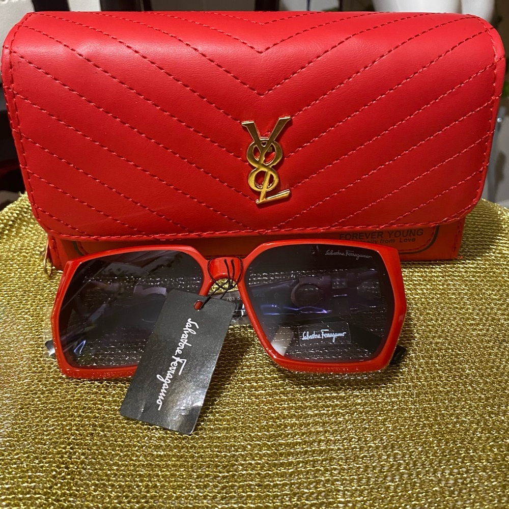 Salvatore Ferragamo Red Sunglasses